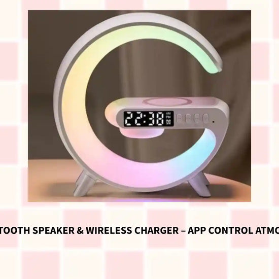 mp with Bluetooth Speaker &amp; Wireless Charger &ndash; App Control Atmosphere Light by@Outfy