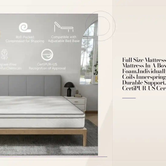 Full Size Mattress,12 Inch Hybrid Mattress In A Box With Gel Memory Foam,Individually Wrapped Pocket Coils Innerspring For Breathable And Durable Support, Made In USA, CertiPUR-US Certified by@Outfy